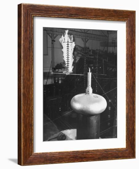 Charge of Electricity Spilling Out of Insulating Equipment at GE Lightning Laboratory-Alfred Eisenstaedt-Framed Photographic Print