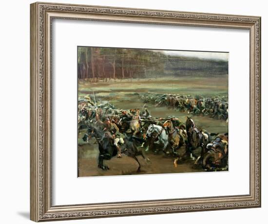 Charge of Flowerdew's Squadron, c.1918-Sir Alfred Munnings-Framed Giclee Print