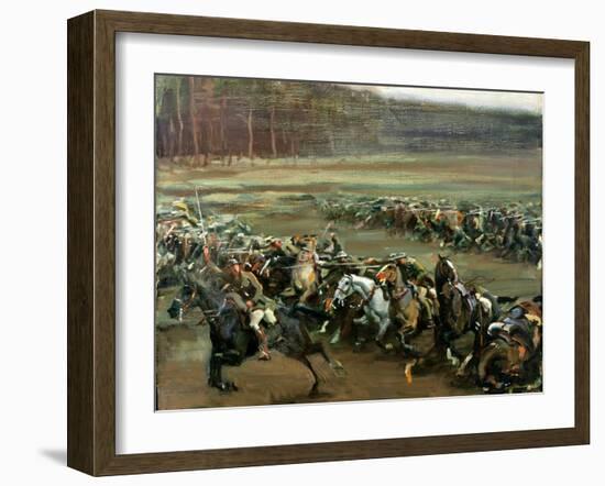 Charge of Flowerdew's Squadron, c.1918-Sir Alfred Munnings-Framed Giclee Print