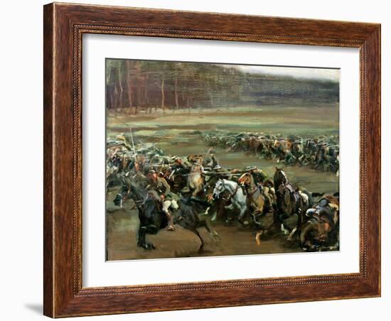 Charge of Flowerdew's Squadron, c.1918-Sir Alfred Munnings-Framed Giclee Print