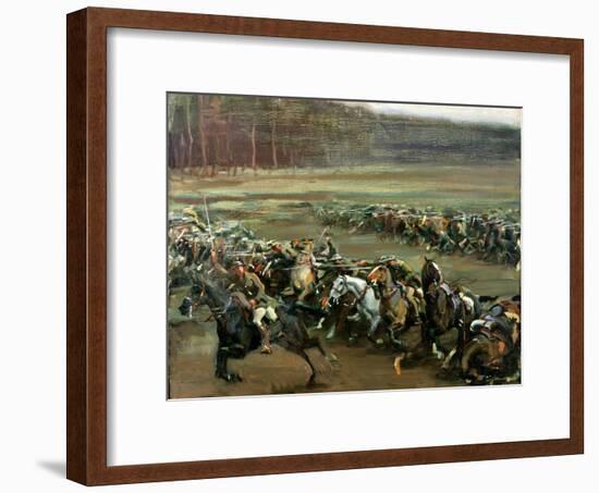 Charge of Flowerdew's Squadron, c.1918-Sir Alfred Munnings-Framed Giclee Print