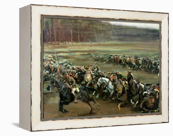 Charge of Flowerdew's Squadron, c.1918-Sir Alfred Munnings-Framed Premier Image Canvas