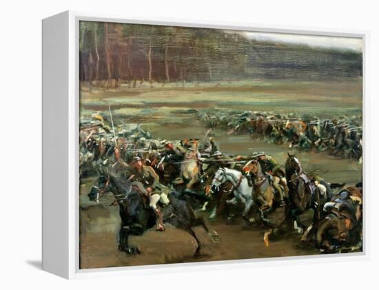 Charge of Flowerdew's Squadron, c.1918-Sir Alfred Munnings-Framed Premier Image Canvas