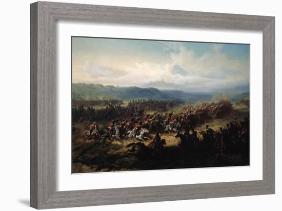 Charge of the English Light Brigade at the Battle of Balaclava on 25 October 1854, 19th Century-Friedrich Kaiser-Framed Giclee Print