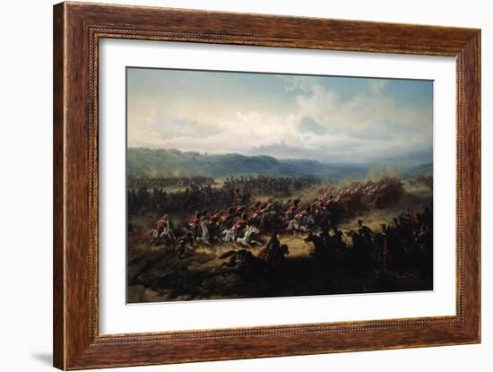 Charge of the English Light Brigade at the Battle of Balaclava on 25 October 1854, 19th Century-Friedrich Kaiser-Framed Giclee Print