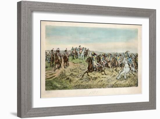 Charge of the French Cuirassiers at Friedland on 14 June 1807-Jean-Louis Ernest Meissonier-Framed Giclee Print