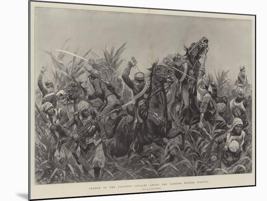 Charge of the Japanese Cavalry Among the Bamboos Outside Tientsin-Richard Caton Woodville II-Mounted Giclee Print