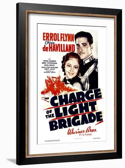 Charge of the Light Brigade, Olivia De Havilland, Errol Flynn, 1936-null-Framed Art Print