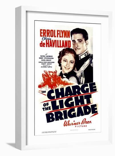 Charge of the Light Brigade, Olivia De Havilland, Errol Flynn, 1936-null-Framed Art Print