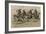 Charge of the Monkey Brigade' Monkeys in Military Uniform Riding Cats-null-Framed Art Print