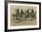 Charge of the Monkey Brigade' Monkeys in Military Uniform Riding Cats-null-Framed Art Print