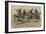 Charge of the Monkey Brigade' Monkeys in Military Uniform Riding Cats-null-Framed Art Print