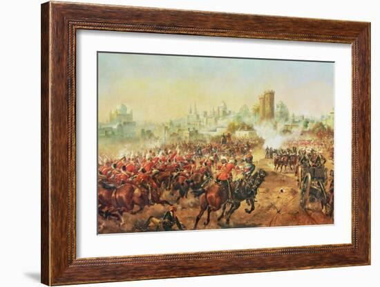 Charge of the Queens Bays Against the Mutineers at Lucknow, 6th March 1858-Henry A. Payne-Framed Giclee Print