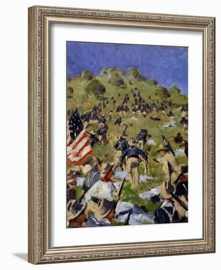 Charge of the Rough Riders at San Juan Hill in 1898, C. 1900-Vasili Vasilyevich Vereshchagin-Framed Giclee Print