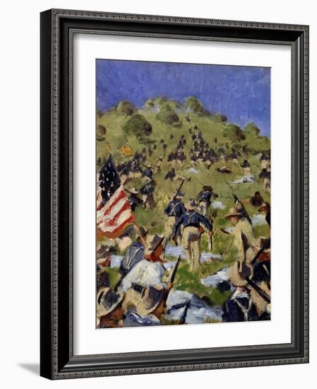 Charge of the Rough Riders at San Juan Hill in 1898, C. 1900-Vasili Vasilyevich Vereshchagin-Framed Giclee Print