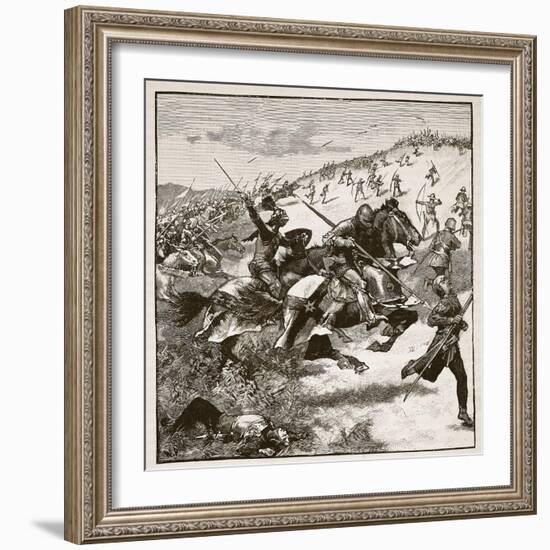 Charge of the Scots at Homildon Hill, Illustration from 'Cassell's Illustrated History of England'-English School-Framed Giclee Print