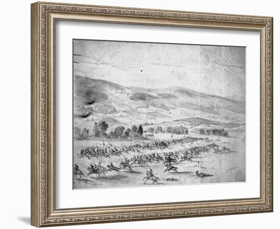 Charge of Union Cavalry-Edwin Forbes-Framed Giclee Print