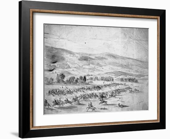 Charge of Union Cavalry-Edwin Forbes-Framed Giclee Print