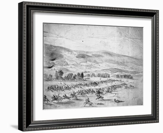 Charge of Union Cavalry-Edwin Forbes-Framed Giclee Print