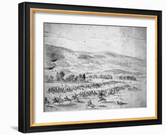 Charge of Union Cavalry-Edwin Forbes-Framed Giclee Print
