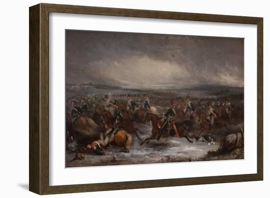 Charging French Cavalry at Waterloo, 19Th Century (Oil on Canvas)-Henry Martens-Framed Giclee Print