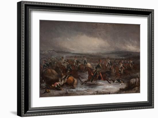 Charging French Cavalry at Waterloo, 19Th Century (Oil on Canvas)-Henry Martens-Framed Giclee Print