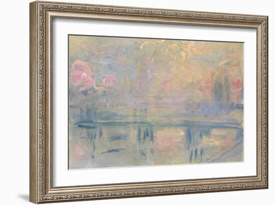 Charing Cross Bridge, C.1900-Claude Monet-Framed Giclee Print