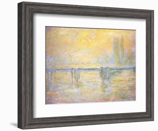 Charing Cross Bridge, Fog; Charing Cross Bridge, Brouillard, 1902-Claude Monet-Framed Giclee Print