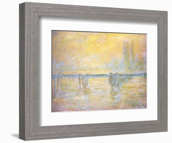 Charing Cross Bridge, Fog; Charing Cross Bridge, Brouillard, 1902-Claude Monet-Framed Giclee Print