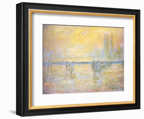 Charing Cross Bridge, Fog; Charing Cross Bridge, Brouillard, 1902-Claude Monet-Framed Giclee Print