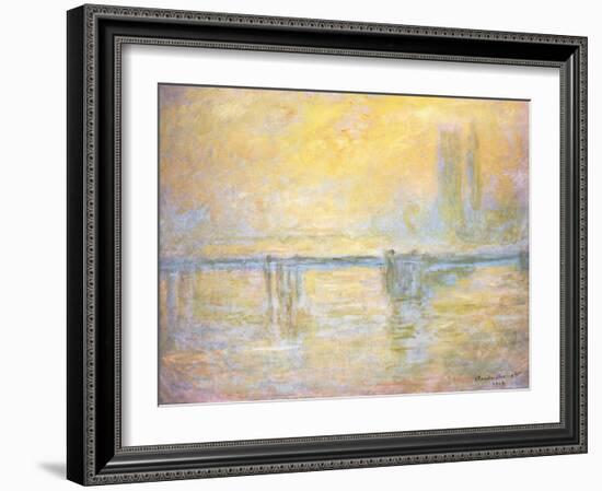 Charing Cross Bridge, Fog; Charing Cross Bridge, Brouillard, 1902-Claude Monet-Framed Giclee Print