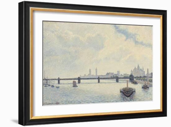 Charing Cross Bridge, London, 1890-Camille Pissarro-Framed Premium Giclee Print