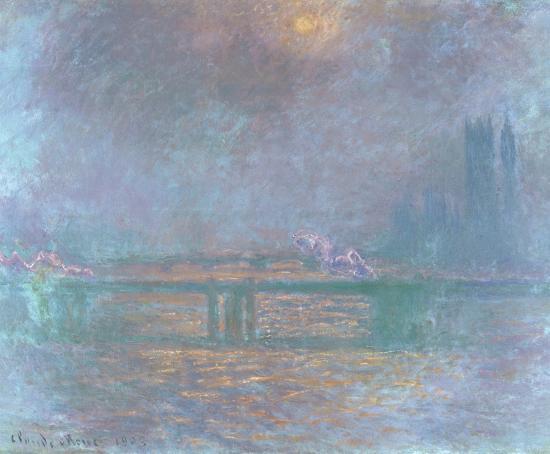Charing Cross La Tamise-Claude Monet-Framed Textured Art