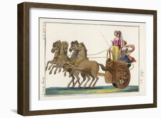 Chariot of the Ancient Greeks with a Woman Driver and a Woman Passenger-null-Framed Art Print
