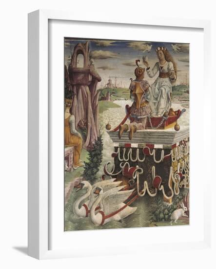 Chariot of Venus Drawn by Swans, Detail from Triumph of Venus, Scene from Month of April, Ca 1470-Francesco del Cossa-Framed Giclee Print