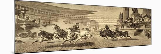 Chariot Race at Roman Games, after a Painting by Alejandro Wagner, from 'Album Artistico',…-Spanish School-Mounted Giclee Print