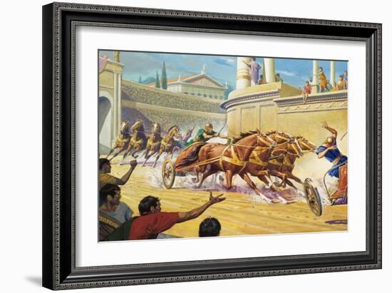 Chariot Race at the Circus Maximus-Severino Baraldi-Framed Giclee Print