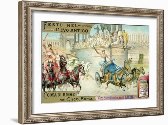 Chariot Race in the Circus, Rome-null-Framed Giclee Print