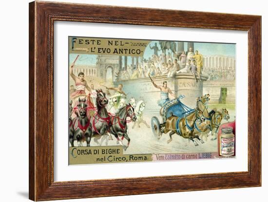 Chariot Race in the Circus, Rome-null-Framed Giclee Print