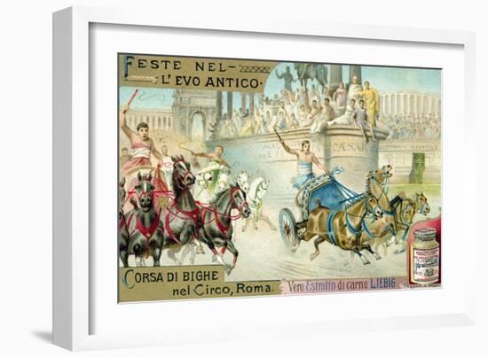 Chariot Race in the Circus, Rome-null-Framed Giclee Print