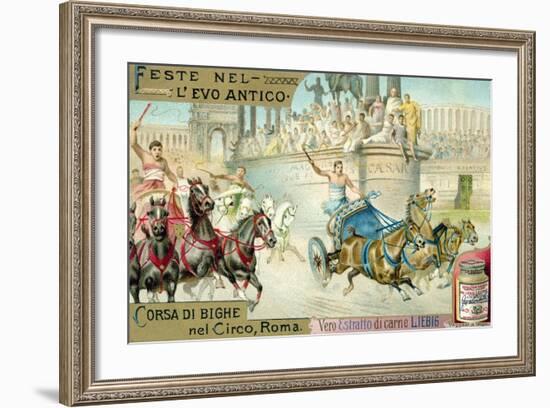 Chariot Race in the Circus, Rome-null-Framed Giclee Print