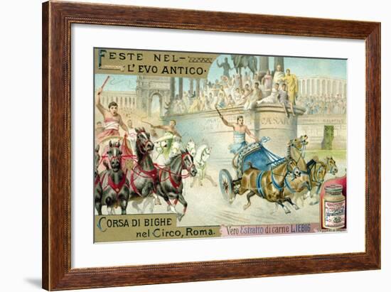 Chariot Race in the Circus, Rome-null-Framed Giclee Print