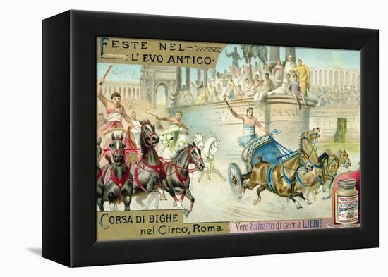 Chariot Race in the Circus, Rome-null-Framed Premier Image Canvas