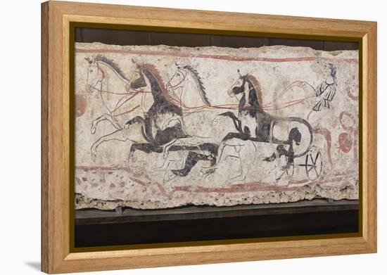 Charioteer and Horses, Painted Tomb Slab Detail, National Archaeological Museum-Eleanor Scriven-Framed Premier Image Canvas