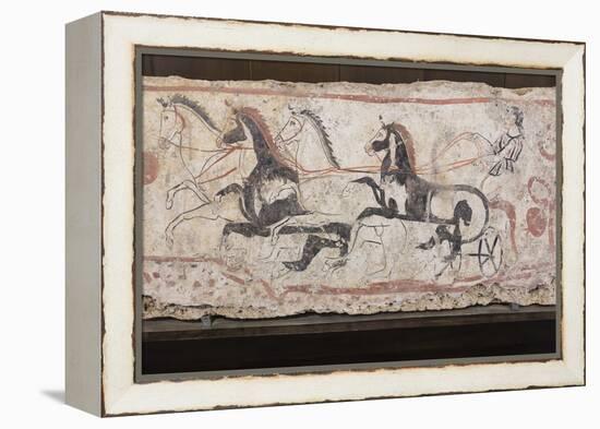 Charioteer and Horses, Painted Tomb Slab Detail, National Archaeological Museum-Eleanor Scriven-Framed Premier Image Canvas