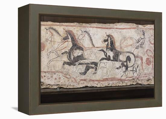 Charioteer and Horses, Painted Tomb Slab Detail, National Archaeological Museum-Eleanor Scriven-Framed Premier Image Canvas