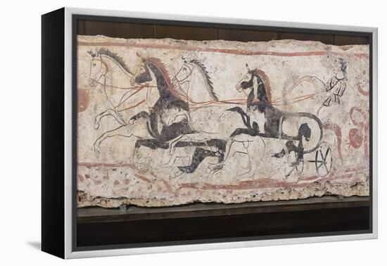 Charioteer and Horses, Painted Tomb Slab Detail, National Archaeological Museum-Eleanor Scriven-Framed Premier Image Canvas