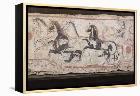 Charioteer and Horses, Painted Tomb Slab Detail, National Archaeological Museum-Eleanor Scriven-Framed Premier Image Canvas