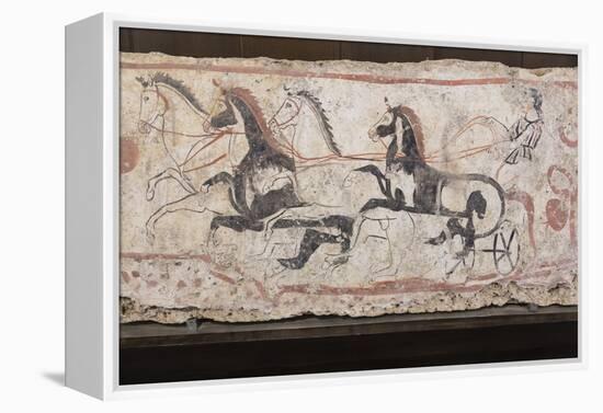 Charioteer and Horses, Painted Tomb Slab Detail, National Archaeological Museum-Eleanor Scriven-Framed Premier Image Canvas