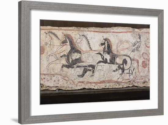 Charioteer and Horses, Painted Tomb Slab Detail, National Archaeological Museum-Eleanor Scriven-Framed Photographic Print